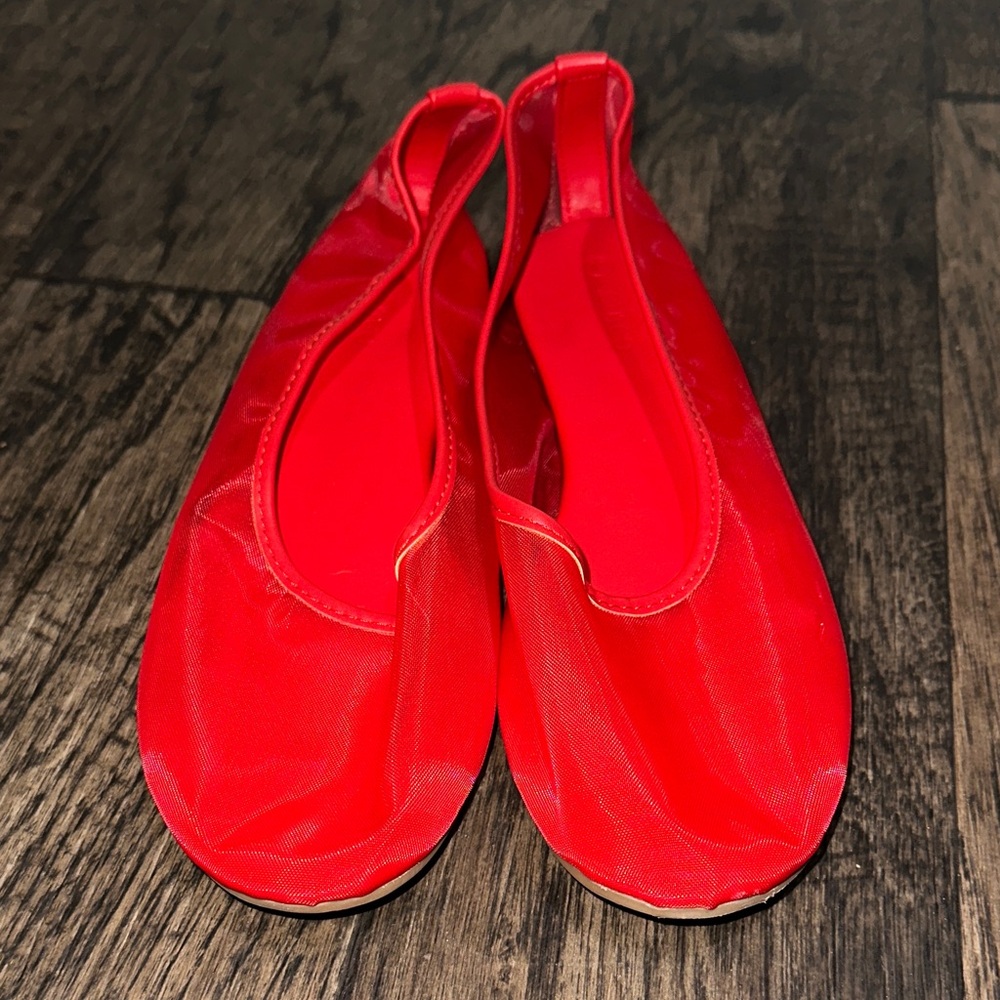Vibrant Red Ballet Flats